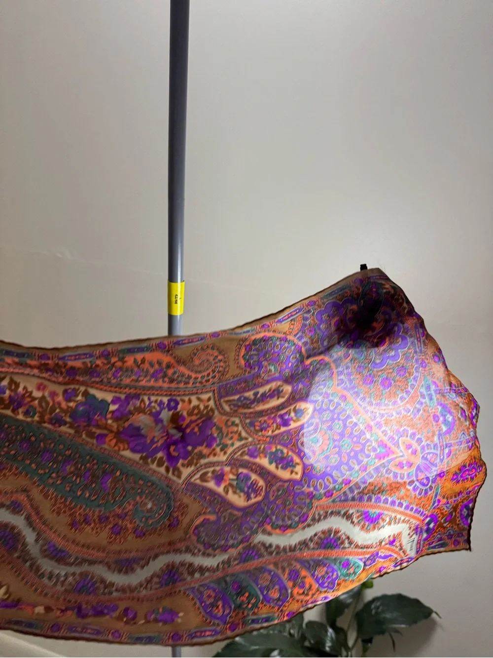 Vintage Honey Brand 100% Silk Paisley Floral Square Scarf Made in Japan